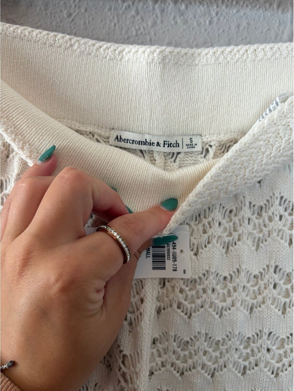 NWT Abercrombie & Fitch Crochet White Swim Cover Up Wide Leg Pants size S. - Picture 3 of 5